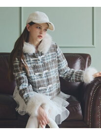 フェイクファー付きショートダッフルコート JILL by JILL STUART ジル バイ ジル スチュアート ジャケット・アウター その他のジャケット・アウター ピンク グレー ホワイト ブラウン【先行予約】*【送料無料】[Rakuten Fashion]