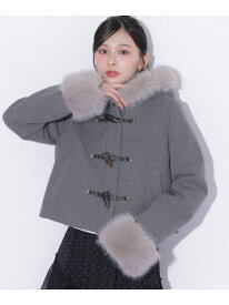 フェイクファー付きショートダッフルコート JILL by JILL STUART ジル バイ ジル スチュアート ジャケット・アウター その他のジャケット・アウター ピンク グレー ホワイト ブラウン【送料無料】[Rakuten Fashion]