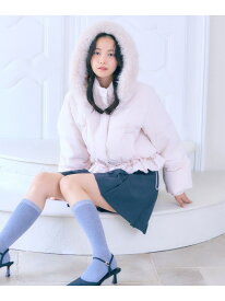 フェイクファー付きペプラムショートダウン JILL by JILL STUART ジル バイ ジル スチュアート ジャケット・アウター その他のジャケット・アウター ピンク ブラック ホワイト ブルー【先行予約】*【送料無料】[Rakuten Fashion]