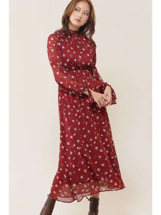 楽天市場】【SALE／50%OFF】ハイネックフラワーロングワンピース JILL 