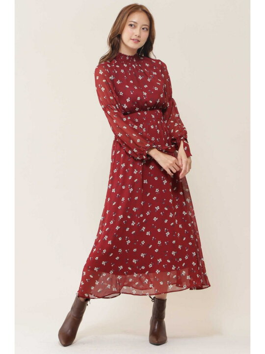 楽天市場】【SALE／50%OFF】ハイネックフラワーロングワンピース JILL 
