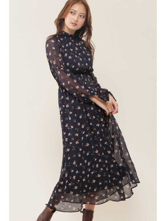 楽天市場】【SALE／50%OFF】ハイネックフラワーロングワンピース JILL