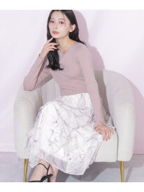 リボンプリントニットドッキングワンピース JILL by JILL STUART ジル バイ ジル スチュアート ワンピース・ドレス ワンピース ピンク グレー【送料無料】[Rakuten Fashion]