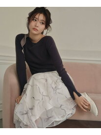 リボンプリントニットドッキングワンピース JILL by JILL STUART ジル バイ ジル スチュアート ワンピース・ドレス ワンピース ピンク グレー【送料無料】[Rakuten Fashion]