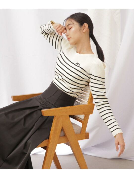 楽天市場】【SALE／20%OFF】ロゴ入りボーダークロップドニット JILL by 