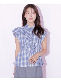 襟付きラッフルブラウス JILL by JILL STUART ジル バイ ジル スチュアート トップス シャツ・ブラウス ブルー ブラック レッド【送料無料】[Rakuten Fashion]