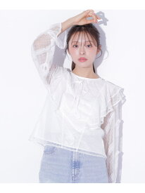 立体レースフリルブラウス JILL by JILL STUART ジル バイ ジル スチュアート トップス シャツ・ブラウス ブラック ホワイト【先行予約】*【送料無料】[Rakuten Fashion]