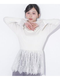 裾レースペプラムトップス JILL by JILL STUART ジル バイ ジル スチュアート トップス カットソー・Tシャツ ベージュ ホワイト【送料無料】[Rakuten Fashion]