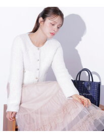 フィルムシャギーニットジャケット JILL by JILL STUART ジル バイ ジル スチュアート トップス ニット ホワイト グレー【送料無料】[Rakuten Fashion]