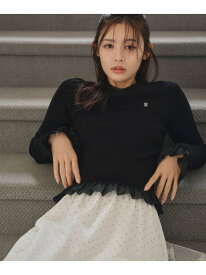 シアーフリルリブニット JILL by JILL STUART ジル バイ ジル スチュアート トップス ニット ブラウン ベージュ ブラック ホワイト【先行予約】*【送料無料】[Rakuten Fashion]