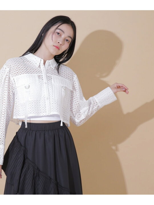 楽天市場】【SALE／20%OFF】コットンレースクロップドシャツ JILL by  