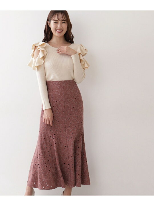 楽天市場】【SALE／50%OFF】ラッフルニット&ビッグフラワーカット 