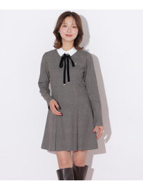 襟付きミニワンピース JILL by JILL STUART ジル バイ ジル スチュアート ワンピース・ドレス ワンピース ブラウン グレー【先行予約】*【送料無料】[Rakuten Fashion]