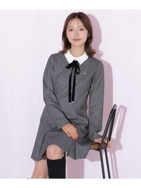 襟付きミニワンピース JILL by JILL STUART ジル バイ ジル スチュアート ワンピース・ドレス ワンピース ブラウン グレー【先行予約】*【送料無料】[Rakuten Fashion]
