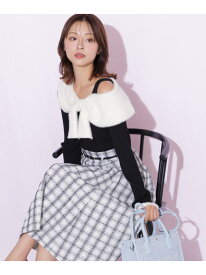 フェザーアシメリボンニット JILL by JILL STUART ジル バイ ジル スチュアート トップス ニット ベージュ ピンク ブラック【先行予約】*【送料無料】[Rakuten Fashion]