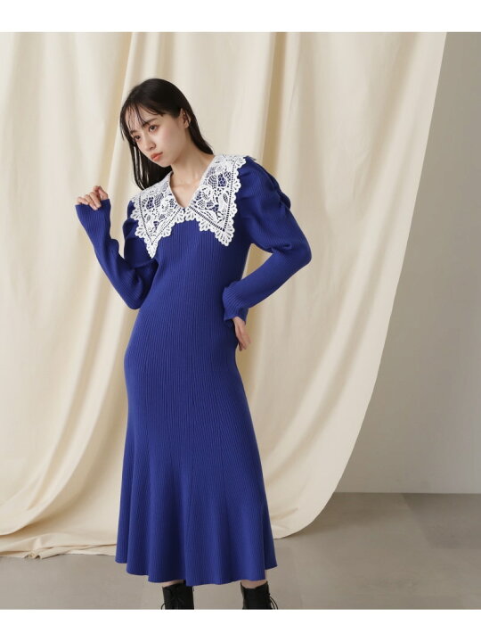 楽天市場】【SALE／50%OFF】レースカラーニットワンピース JILL by 