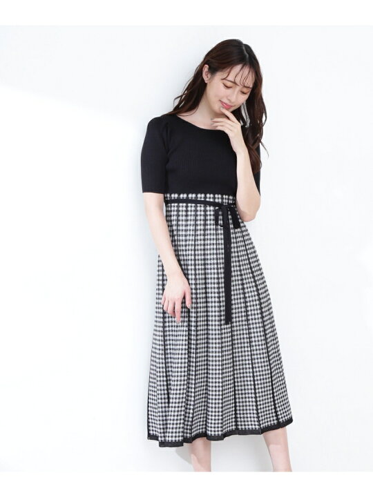 楽天市場】【SALE／20%OFF】チェックプリーツニットワンピース JILL by  