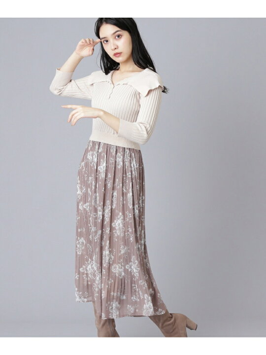 楽天市場】【SALE／50%OFF】プリーツドッキングニットワンピース WEB  
