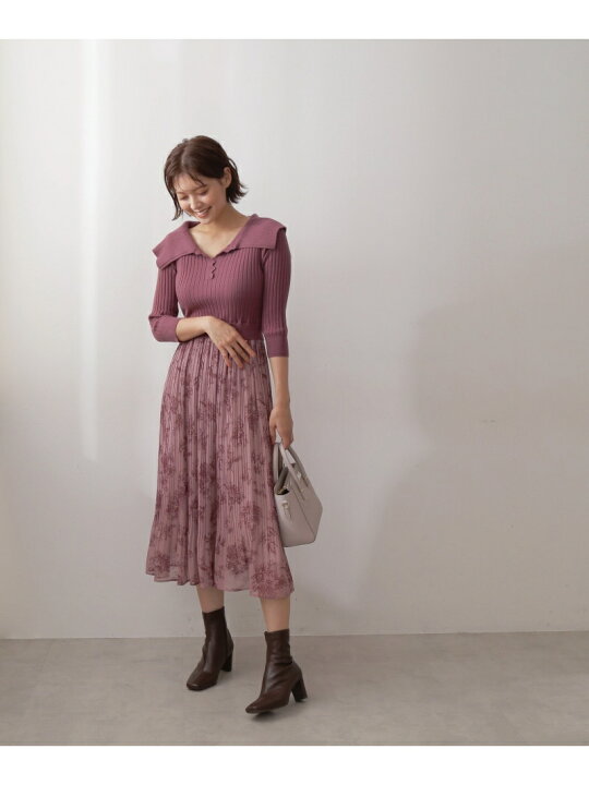 楽天市場】【SALE／50%OFF】プリーツドッキングニットワンピース WEB  