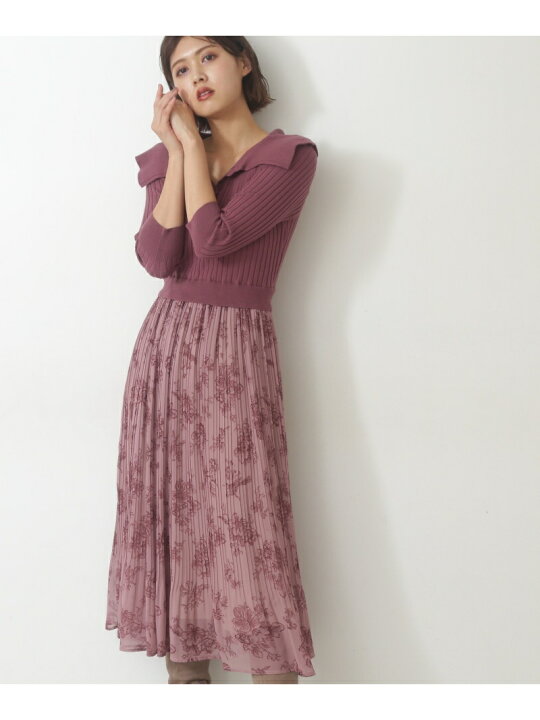 楽天市場】【SALE／50%OFF】プリーツドッキングニットワンピース WEB  