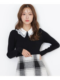 レース衿レイヤードニット JILL by JILL STUART ジル バイ ジル スチュアート トップス ニット グレー ホワイト ブラック【送料無料】[Rakuten Fashion]