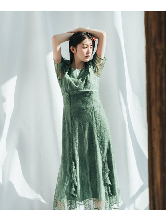 楽天市場】【SALE／37%OFF】バイカラーラッフルレースドレス JILL by  