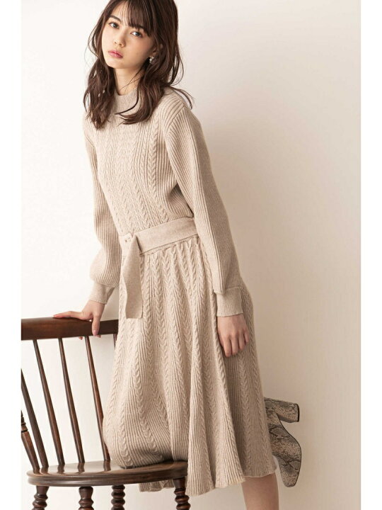 楽天市場】【SALE／50%OFF】◇ケーブルAラインニットワンピース JILL 