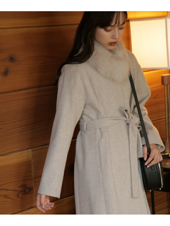 楽天市場】【SALE／30%OFF】ノーカラーウールフォックスコート JILL by 