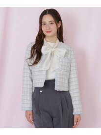 【SALE／55%OFF】ビジューブレード付きツイードジャケット JILL by JILL STUART ジル バイ ジル スチュアート ジャケット・アウター テーラードジャケット・ブレザー ブルー ホワイト【RBA_E】【送料無料】[Rakuten Fashion]