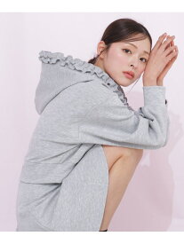 ダイバーセットアップ フリルパーカー JILL by JILL STUART ジル バイ ジル スチュアート トップス カットソー・Tシャツ グレー ブラック ベージュ【送料無料】[Rakuten Fashion]