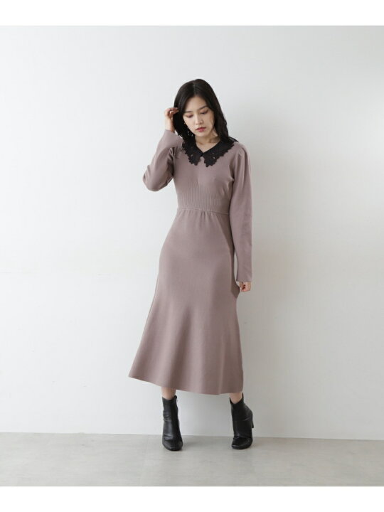 楽天市場】【SALE／50%OFF】エンブロイダリーカラーニットワンピース 