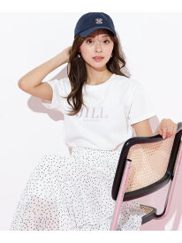 刺繍ロゴTシャツオーガニックコットン JILL by JILL STUART ジル バイ ジル スチュアート トップス カットソー・Tシャツ ブルー【送料無料】[Rakuten Fashion]
