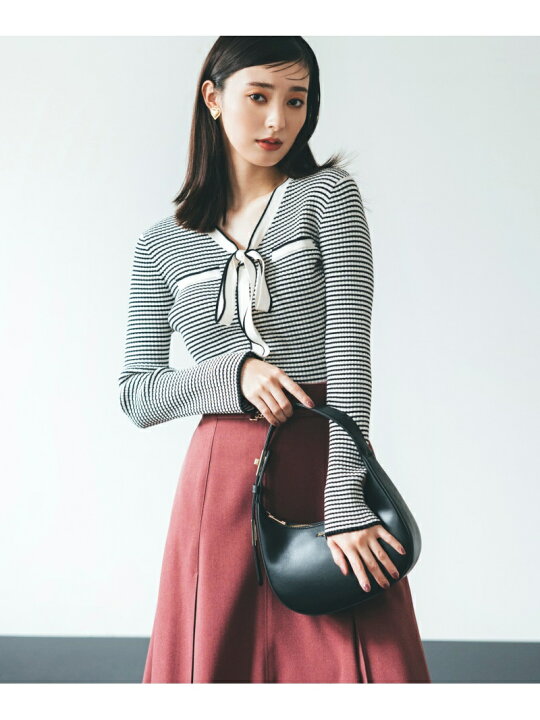 楽天市場】【SALE／50%OFF】バイカラーボウタイリブニット JILL by  