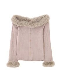 【SALE／55%OFF】フェイクファートリムニット JILL by JILL STUART ジル バイ ジル スチュアート トップス ニット ブラック ピンク ホワイト【RBA_E】【送料無料】[Rakuten Fashion]