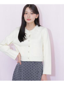 レース襟ニットジャケット JILL by JILL STUART ジル バイ ジル スチュアート トップス ニット ネイビー ホワイト ブラウン【先行予約】*【送料無料】[Rakuten Fashion]