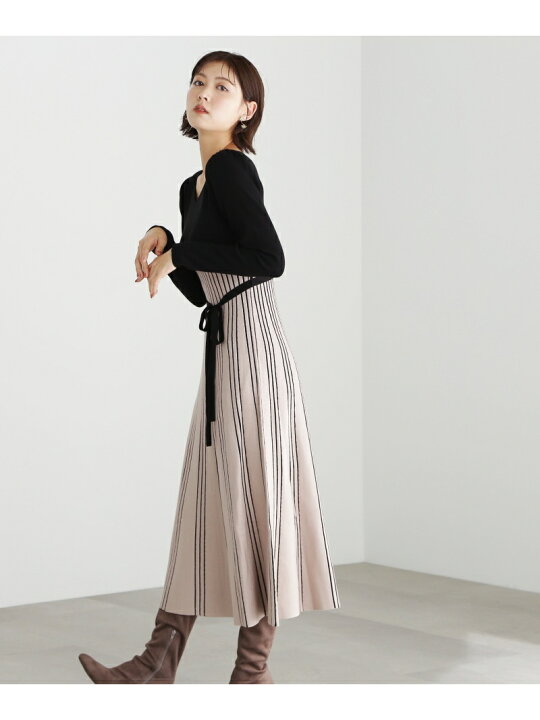 楽天市場】【SALE／50%OFF】バイカラープリーツニットワンピース JILL 