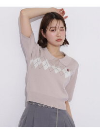 【SALE／40%OFF】＜BEARシリーズ＞ポロ襟アーガイルニット JILL by JILL STUART ジル バイ ジル スチュアート トップス ニット ピンク ベージュ ネイビー【RBA_E】【送料無料】[Rakuten Fashion]