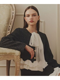 ＜セットアップ対応＞ホイップフリルツイードジャケット JILL by JILL STUART ジル バイ ジル スチュアート ジャケット・アウター テーラードジャケット・ブレザー ブラック グレー【送料無料】[Rakuten Fashion]
