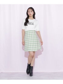 【SALE／50%OFF】ブロックチェックツィードミニスカート JILL by JILL STUART ジル バイ ジル スチュアート スカート その他のスカート グリーン ブラック【RBA_E】【送料無料】[Rakuten Fashion]