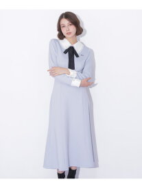 スカラップ襟リボンタイワンピース JILL by JILL STUART ジル バイ ジル スチュアート ワンピース・ドレス ワンピース ネイビー ベージュ ブルー【送料無料】[Rakuten Fashion]
