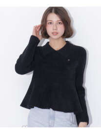 襟付きフェザーペプラムニット JILL by JILL STUART ジル バイ ジル スチュアート トップス ニット ピンク ブラック ホワイト【送料無料】[Rakuten Fashion]
