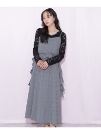 チェックキャミジャンスカ JILL by JILL STUART ジル バイ ジル スチュアート ワンピース・ドレス ワンピース グレー ブラウン【送料無料】[Rakuten Fashion]