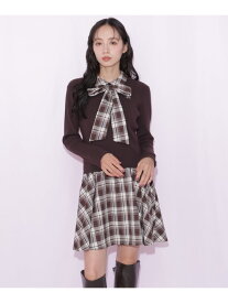 チェックドッキングミニワンピース JILL by JILL STUART ジル バイ ジル スチュアート ワンピース・ドレス ワンピース ネイビー グレー ブラウン【送料無料】[Rakuten Fashion]