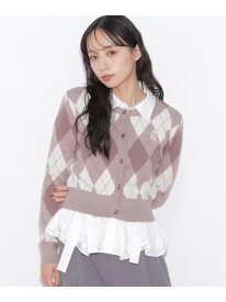 ＜BEARシリーズ＞ラメアーガイルニット JILL by JILL STUART ジル バイ ジル スチュアート トップス ニット ブラウン ピンク ブルー ネイビー【送料無料】[Rakuten Fashion]