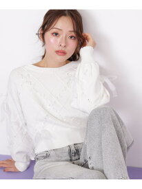 【SALE／20%OFF】ダイヤ柄リボンニット JILL by JILL STUART ジル バイ ジル スチュアート トップス ニット ピンク ホワイト ブラック【RBA_E】【送料無料】[Rakuten Fashion]