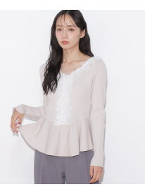 レーストリムペプラムニット JILL by JILL STUART ジル バイ ジル スチュアート トップス ニット ホワイト ブラック ピンク【送料無料】[Rakuten Fashion]