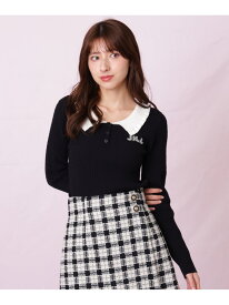 ビジューロゴケーブルニット JILL by JILL STUART ジル バイ ジル スチュアート トップス ニット ブルー ブラック ホワイト【送料無料】[Rakuten Fashion]