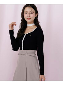 【SALE／50%OFF】チョーカー付きスクエアニット JILL by JILL STUART ジル バイ ジル スチュアート トップス ニット レッド ホワイト ブラック グレー【RBA_E】【送料無料】[Rakuten Fashion]