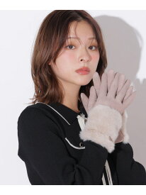 ビット付きフェイクファーグローブ JILL by JILL STUART ジル バイ ジル スチュアート ファッション雑貨 手袋 ベージュ ブラック グレー【送料無料】[Rakuten Fashion]