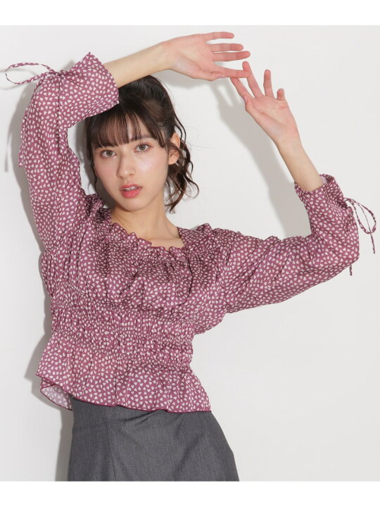楽天市場】【SALE／50%OFF】ハートプリントシャーリングブラウス JILL 